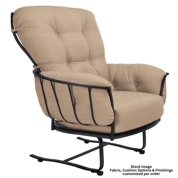 OW Lee, Monterra Spring Base Lounge Chair, Carbon Black Finish, Chinchilla Aluminum, 42.5 X 38 X 44
