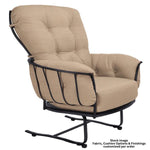 OW Lee, Monterra Spring Base Lounge Chair, Carbon Black Finish, Chinchilla Aluminum, 42.5 X 38 X 44 1