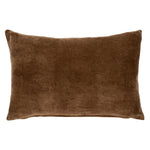 Vera Velvet Pillow, Sienna, 16x24, soft textured decor pillow in warm brown tone, perfect for adding cozy elegance to any living space with Knotty and Board style. 1