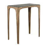 Black Marine Marble Accent Table, Antique Brass 1