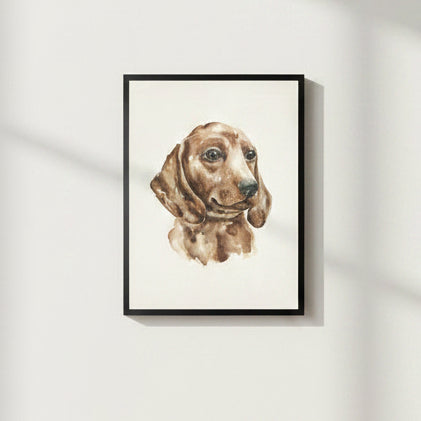 Watercolor P Artwork, Dachshund, 8 X 10 in.