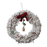 Cotton Blend Yarn Wreath with Red Bow, 18