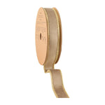 Wired 1 in. Reversible Classic Velvet Ribbon, Latte and Gold, 10 yd. 1