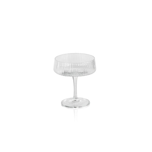 Clear Bandol Fluted Textured Martini Glass, 5.5 in. with elegant vertical ridges, perfect for stylish entertaining and kitchen decor from Knotty and Board. Every Room Needs A Little Knotty and Board.