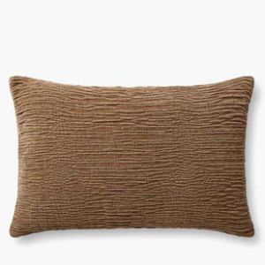 PLL0097 Brown Pillow, 16 x 26 in., textured fabric in warm brown tone, perfect for adding cozy comfort and stylish decor to any room from Knotty and Board, featuring gifts and home accents.