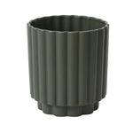 Carmen Pot 7.25 x 8.25 featuring a modern, matte green ribbed design perfect for stylish decor, gifts, or adding a touch to any kitchen or dining space from Knotty and Board. 1