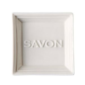 White ceramic Pre de Provence, Savon Soap Dish with embossed 
