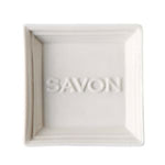 White ceramic Pre de Provence, Savon Soap Dish with embossed 
