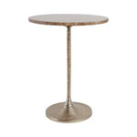 Twisted Marble Top Accent Table, Tan and Gold 1
