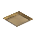 Antique Brass Tray, Square, 4.25 in. with a brushed finish, perfect for stylish decor, candles, or thoughtful gifts from Knotty and Board, enhancing any kitchen or dining space. 1