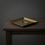 Antique Brass Tray, Square, 4.25 in. 2