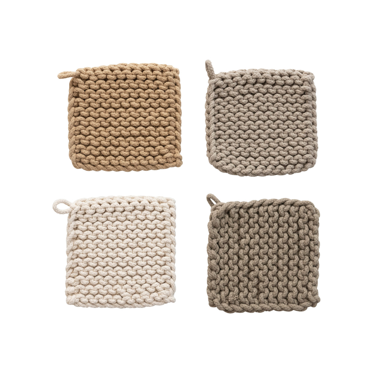 Square Cotton Crocheted Pot Holder, 8 in.