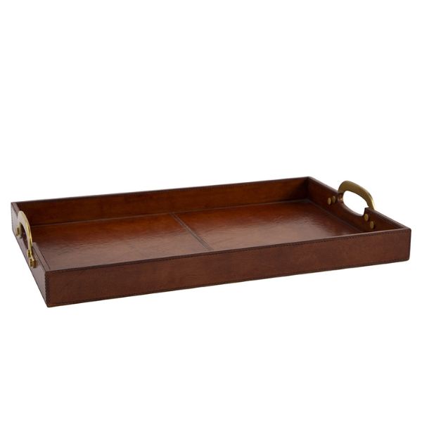 Greg's Tray, Hand-Tooled Leather, 17 X 3 X 12