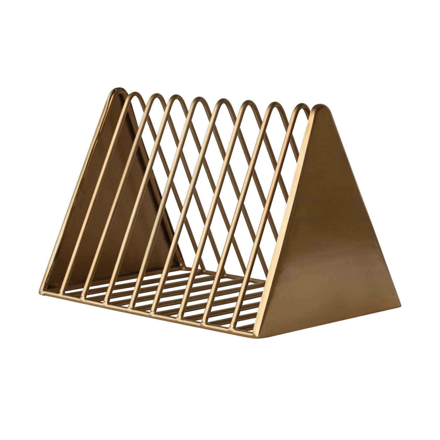 Metal Rack, 10"x 7", featuring a modern gold finish with a geometric design, perfect for organizing kitchen, dining, or office spaces with stylish decor from Knotty and Board.