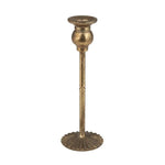 Metal Taper holder with Fluted Base, Antique Gold, 9.25 in. 1