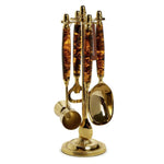 Four-Piece Tortoise Bar Set with Stand, 12 X 4 in. 1