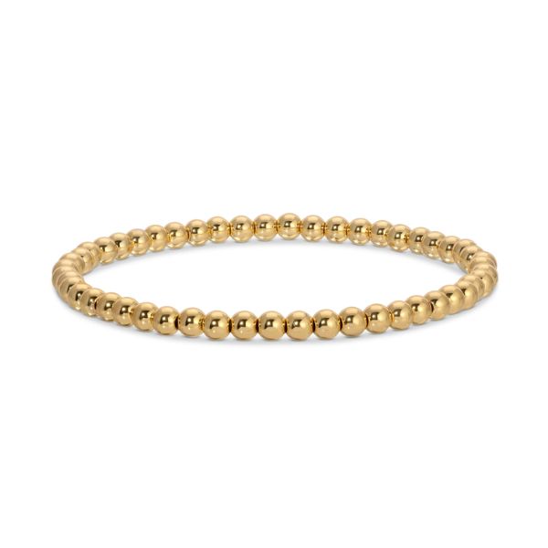 Stretch Bead Bracelet, 6mm, Gold