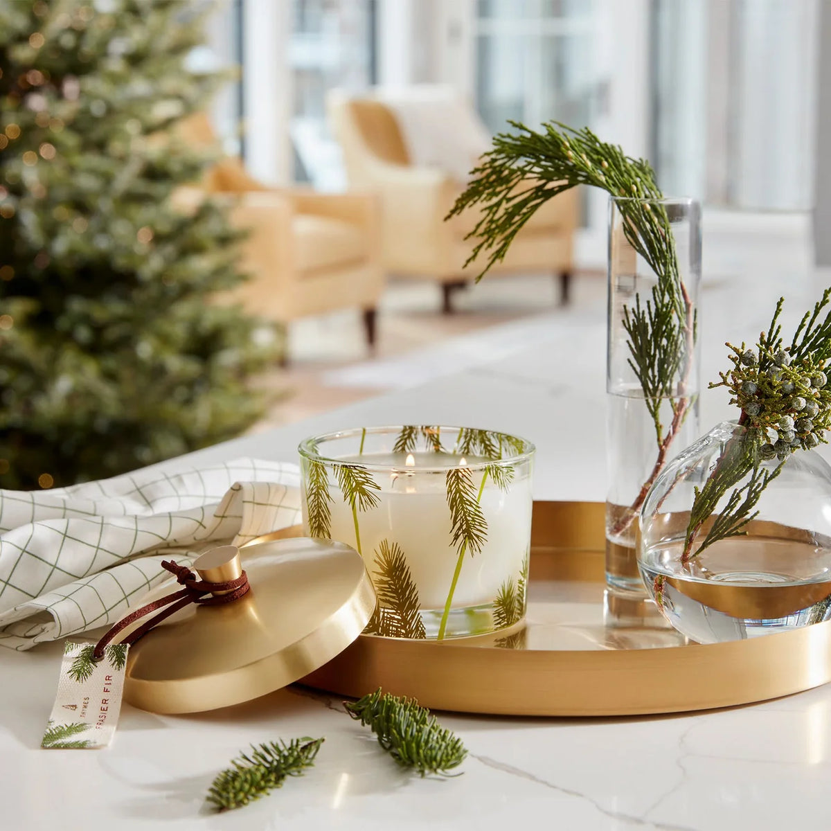 Thymes Pine Needle 3-Wick Poured Candle, 11.5 oz., Frasier Fir