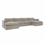 Beige sectional sofa on a white background 1