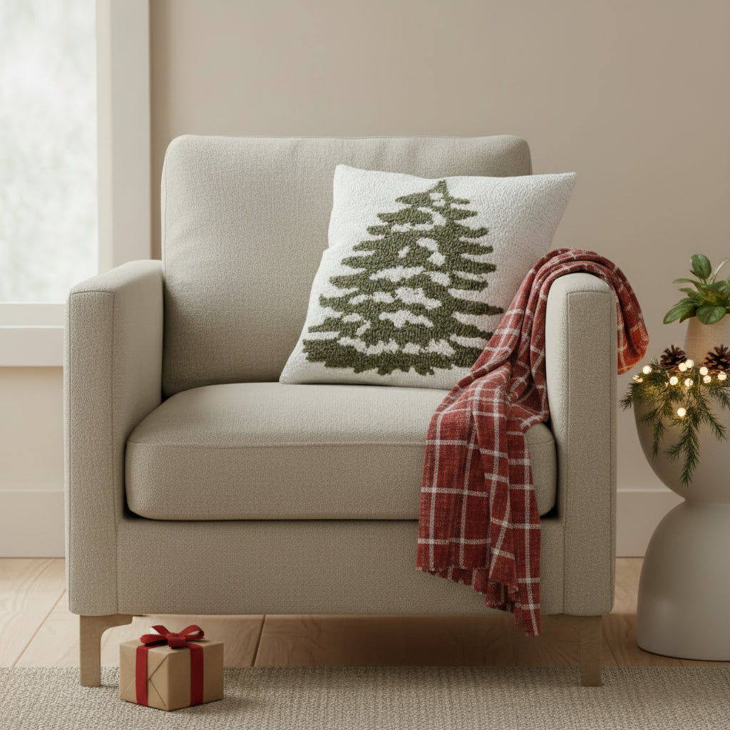 Loop Crochet Tree Pillow, 18 X 18 in.