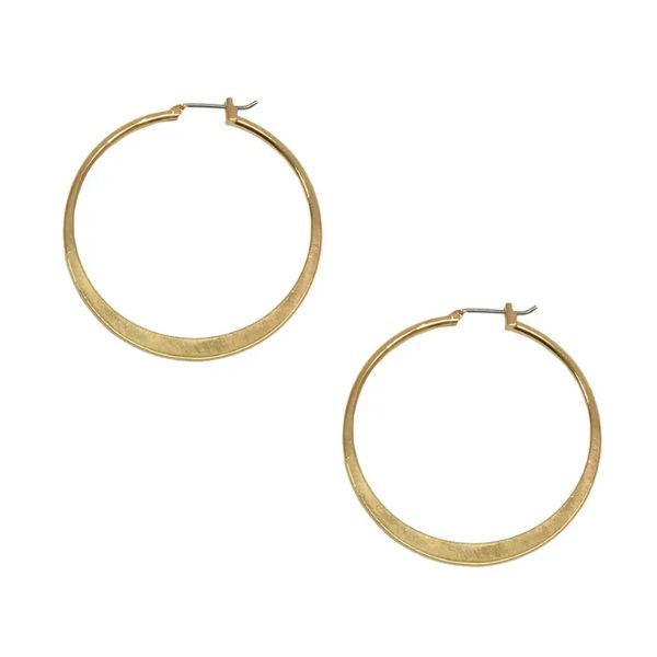 Large Flat Hoop Earrings, Gold