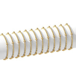 Multiple gold Stretch Bead Bracelet, 3mm & 5mm Accents, Gold, Priced individually, displayed on a white cylindrical stand, elegant jewelry gift option from Knotty and Board decor collection. 1
