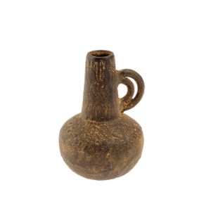 Terra Mini Vase, 4 X 6 in., rustic brown ceramic decor piece with a round base and narrow neck, perfect for adding earthy charm to any room from Knotty and Board.