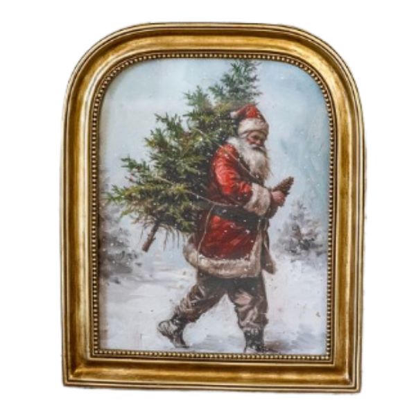 Santa Tree Frame, Antique Gold, 10 X 12 in.