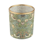 Morris Bird & Floral Print Paper Glass Votive, Green and Gold, 3 in. 1
