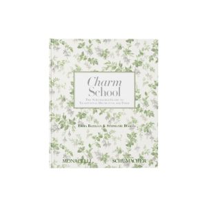 Charm School: Schumacher Guide to Traditional Decorating for Today book with elegant floral cover design, perfect for decor inspiration, gifts, and stylish entertaining by Knotty and Board.