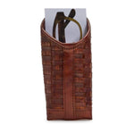 Chestnut Woven Leather Eyeglass Accessory Holder, 3 X 6.25 in. 1