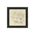 Kensington Gardens in Winter Framed Antique Art, 9 X 9 in.