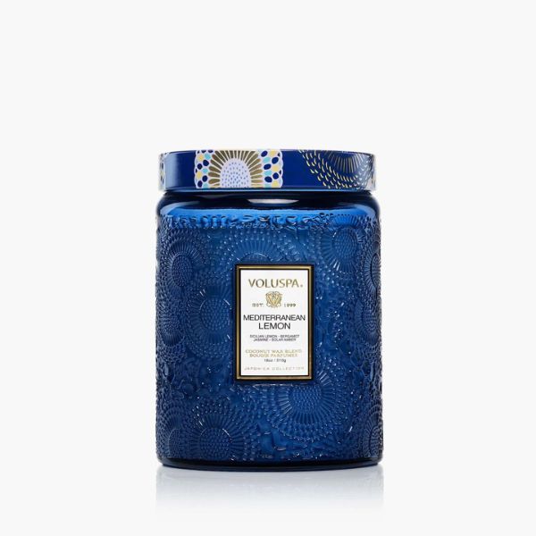 Voluspa Mediterranean Lemon, Large Jar Candle, 18 oz.