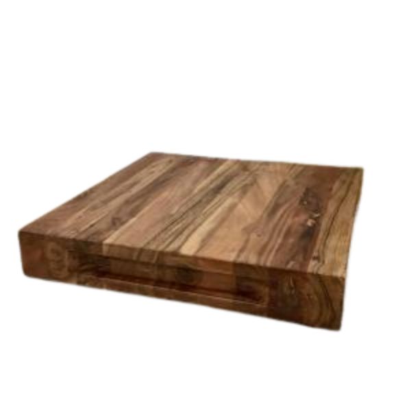 Butcher Block with Cut-Out Handles, Square, Acacia Wood, 15 X 15 X 2.5 in.