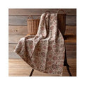 Soft cotton throw draped over chair with baskets in rustic wooden setting, featuring the Fennel Botanical Print Cotton Throw, 50 X 60 in., perfect for cozy decor and gifts from Knotty and Board.