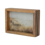 Two-Sided Mango Wood Floating Photo Frame, Natural, 4 X 6 in. 1