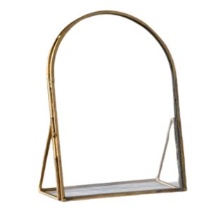 Antique Photo Frame, Brass with a vintage curved design, perfect for adding classic decor charm to any room, thoughtfully offered by Knotty and Board. Every Room Needs A Little Knotty and Board.