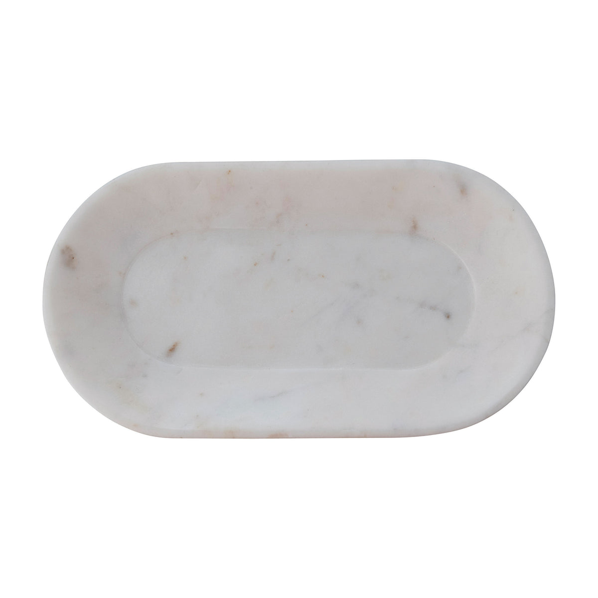 Oval Marble Tray, White smooth decorative kitchen tray ideal for serving or organizing candles and gifts, featuring elegant marble design from Knotty and Board.