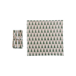 Stonewashed Napkins with Christmas Tree Pattern, Set of 4, 18