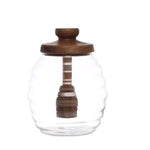 Glass Honey Jar with Acacia Wood Lid, 14 oz. 1