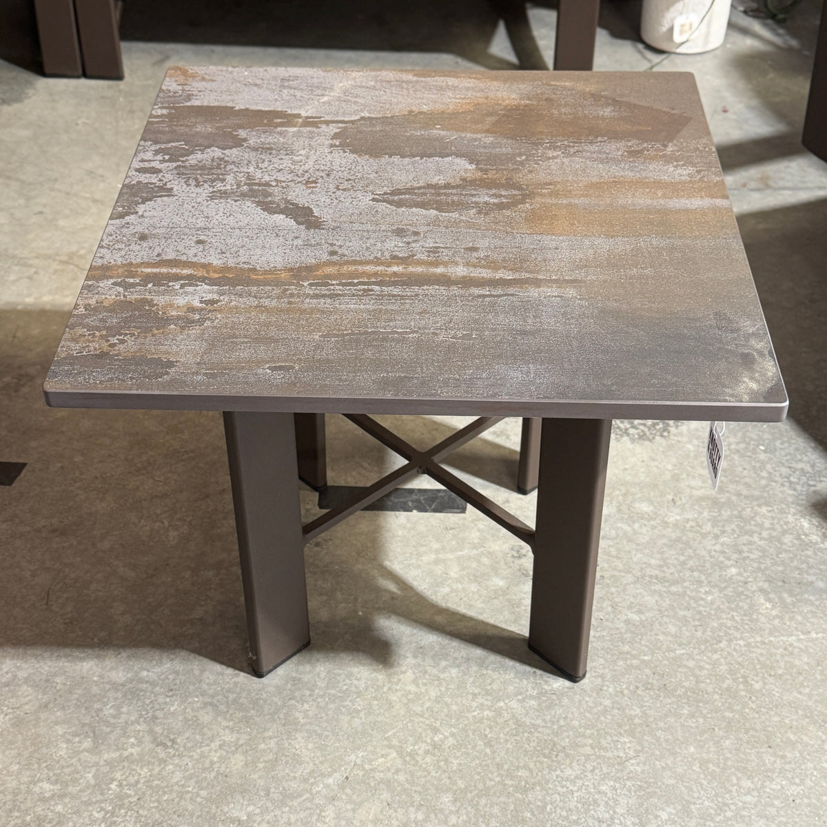 OW Lee, Modern Aluminum Side Table with Dekton Tabletop, 2-piece