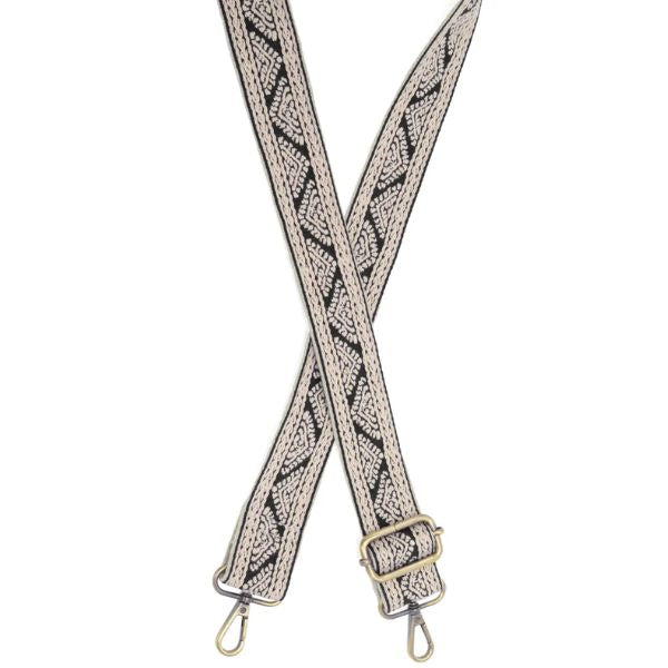 Geo Pyramid Guitar Strap, Black