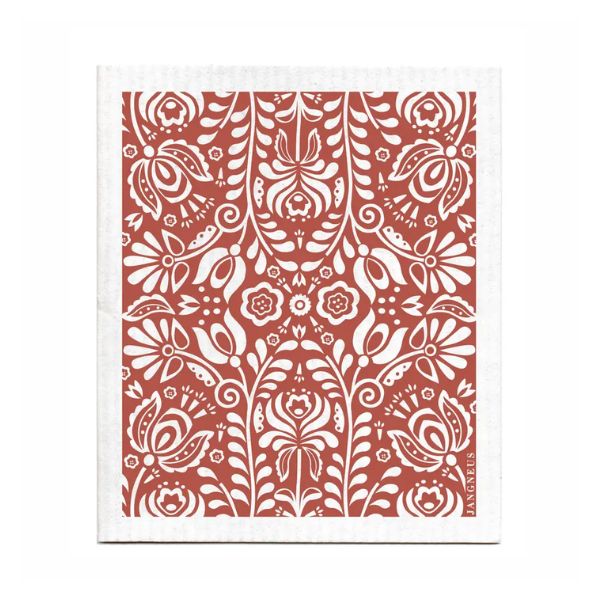 Swedish Dishcloth, Scandi Bloom, Swedish Red