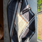 Striped Border Scarf, Black and White, 145 X 13 in. 3