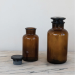 Glass Bottle with Stopper, Brown, 16 oz 2