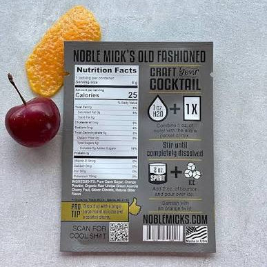 Noble Mick's Single Serve Craft Cocktail, Old Fashioned