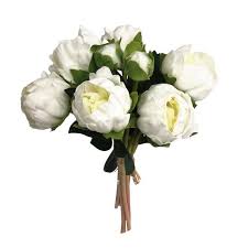 Peony Bundle, 10.5 in., Ivory