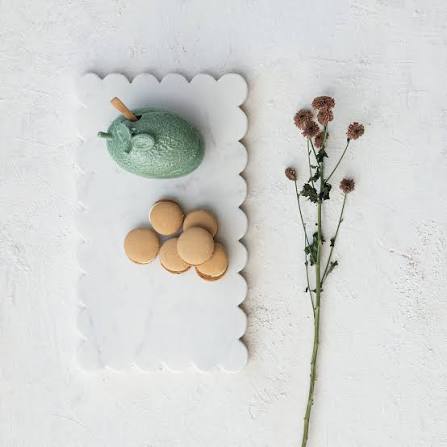 Marble Cheese/Cutting Board with Scalloped Edge, 14 X 8 in.
