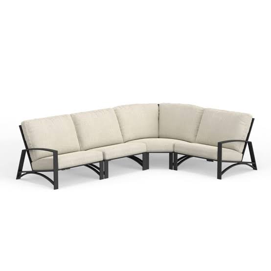 OW Lee, Arc Sectional, 3-Pieces, Sable Finish, Chartres Truffle, 40 X 141 X 38.25