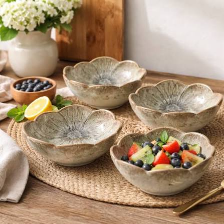 Stoneware Flower Shaped Bowl, 5